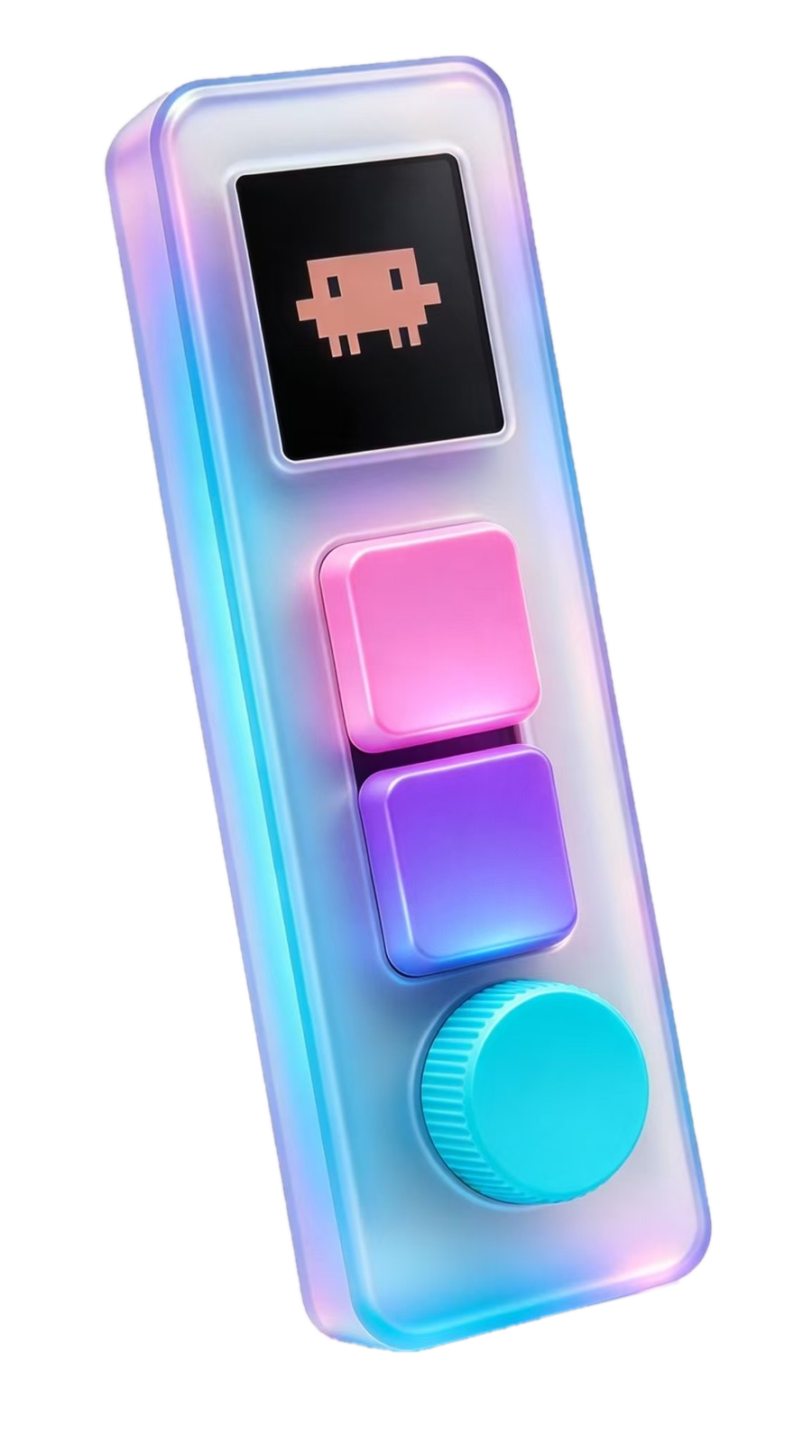 Vibokey concept device with a cyan status display